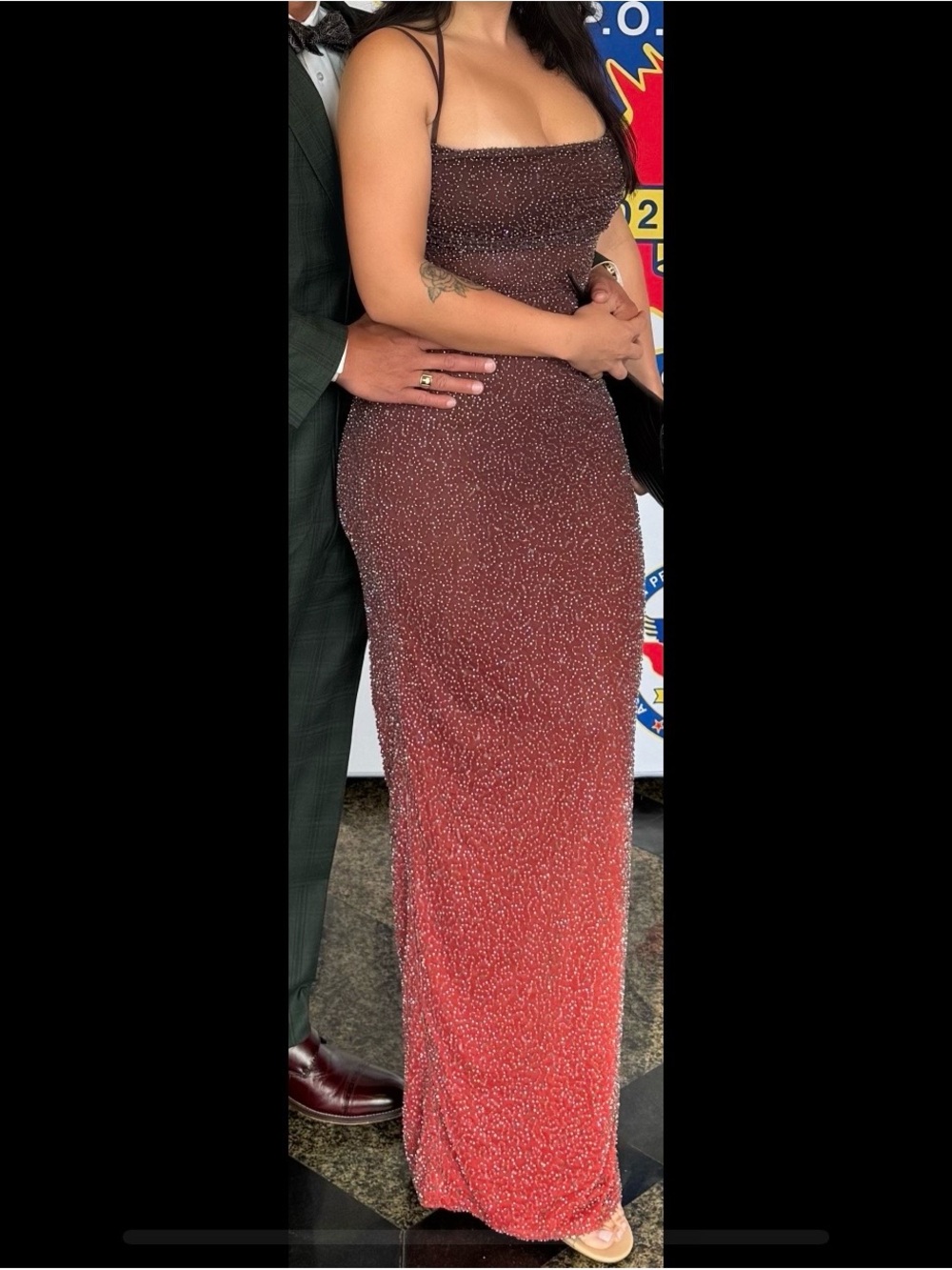 Oh Polly MONTE CARLO
Embellished Maxi Dress in Red/Brown Ombré SIZE 6